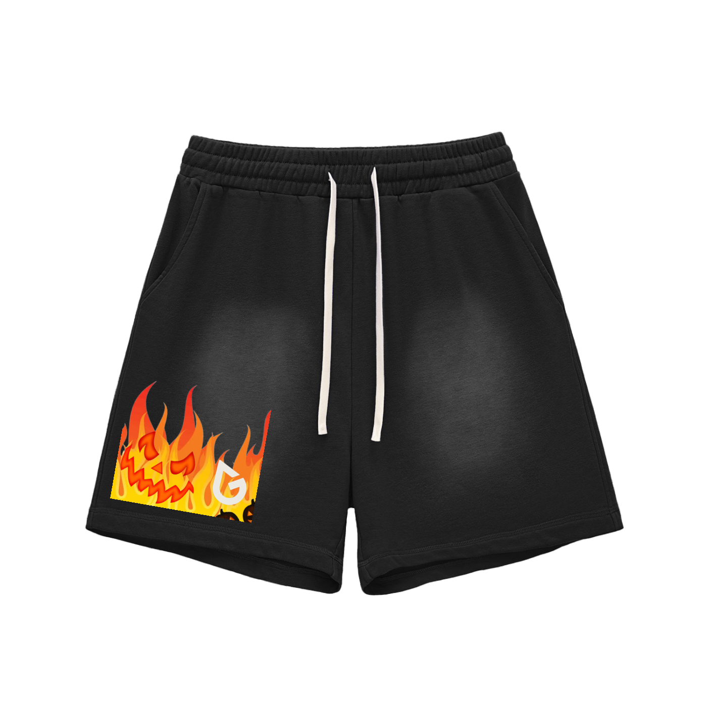 Sun Fade Raw Edge Cotton Shorts