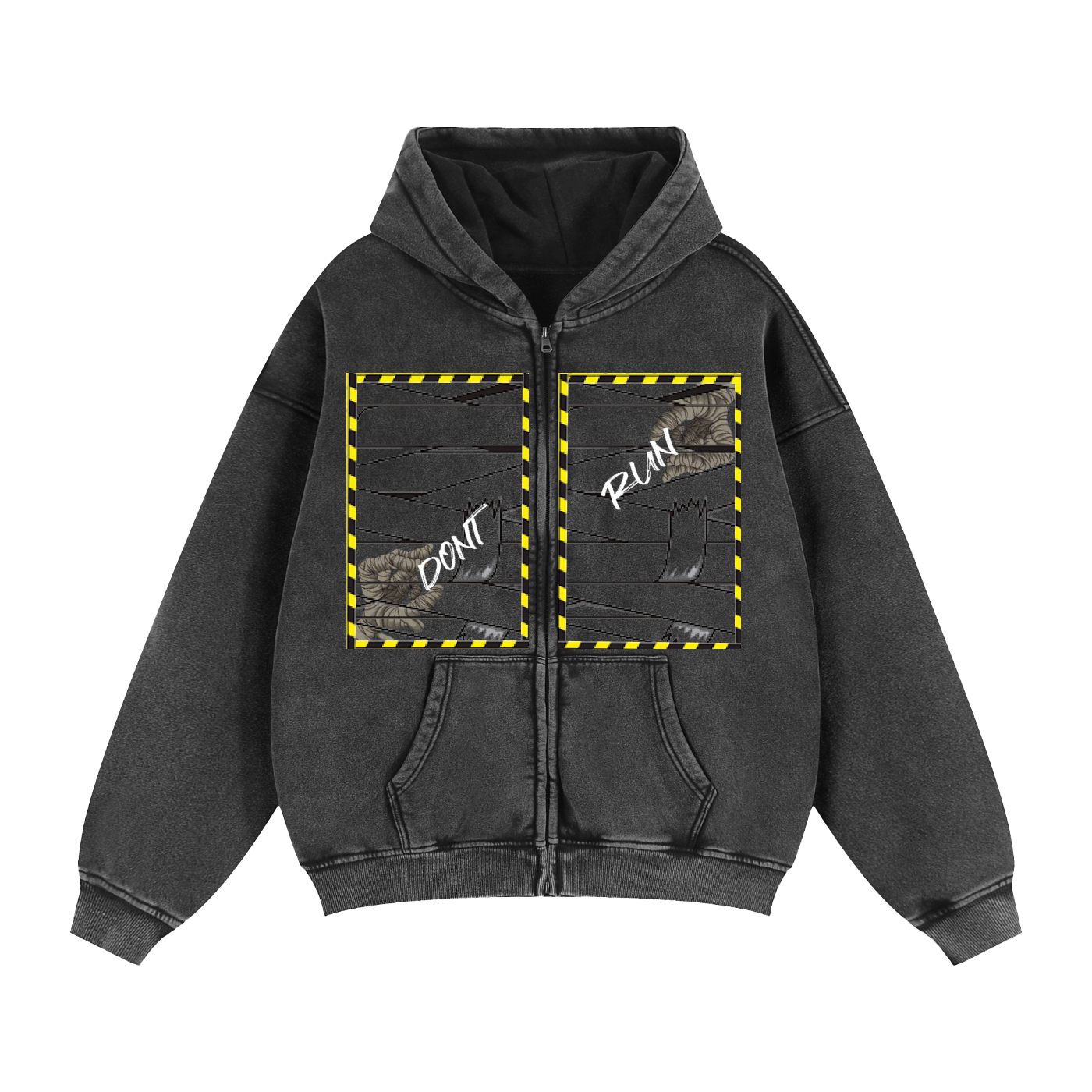 Zip-Through Boxy Fleece Hoodie