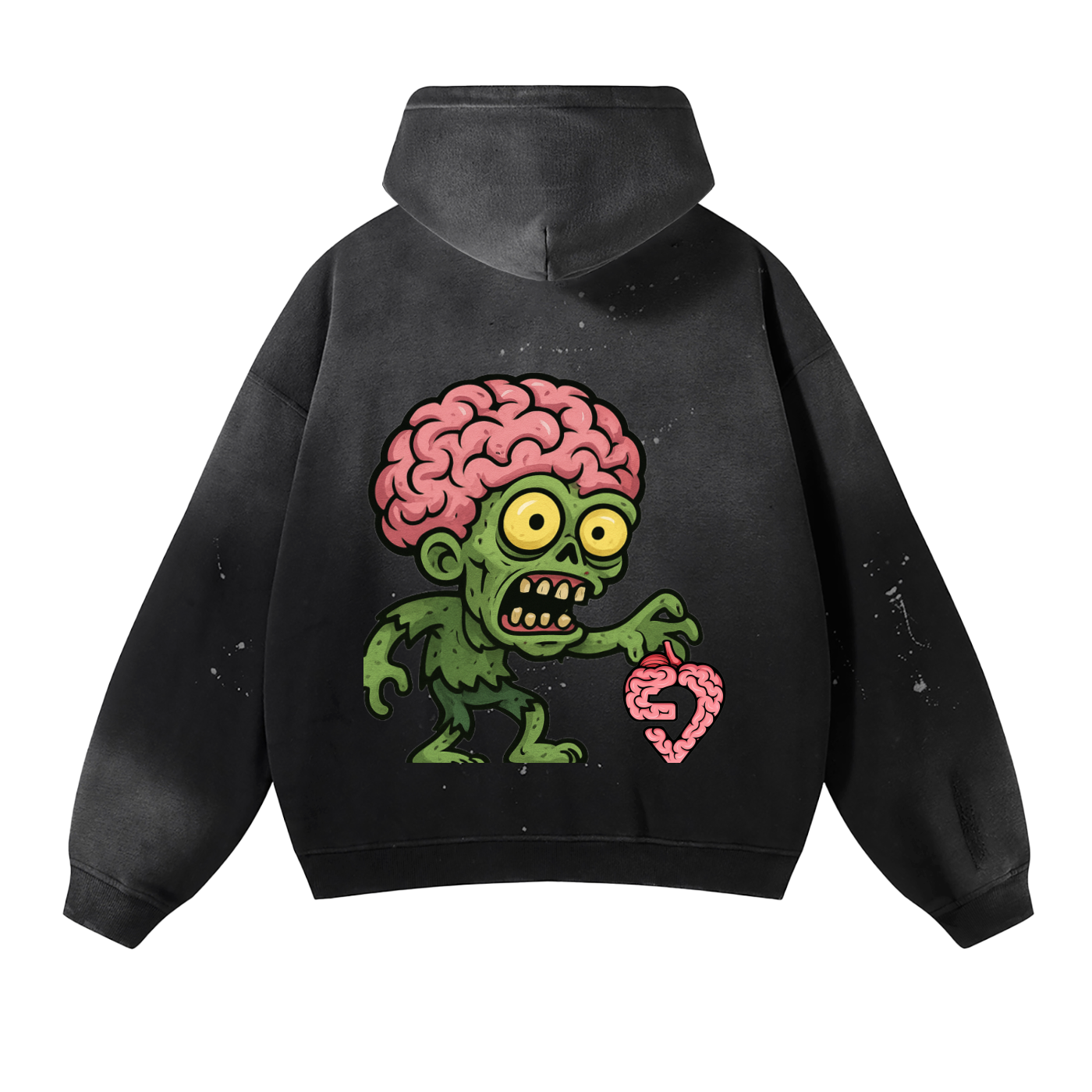 Vintage Washed Frayed Fleece Hoodie