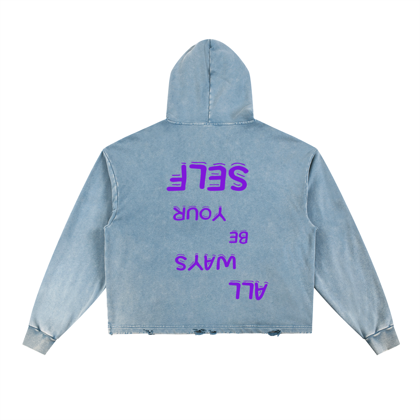 Vintage Washed Frayed-Hem Hoodie